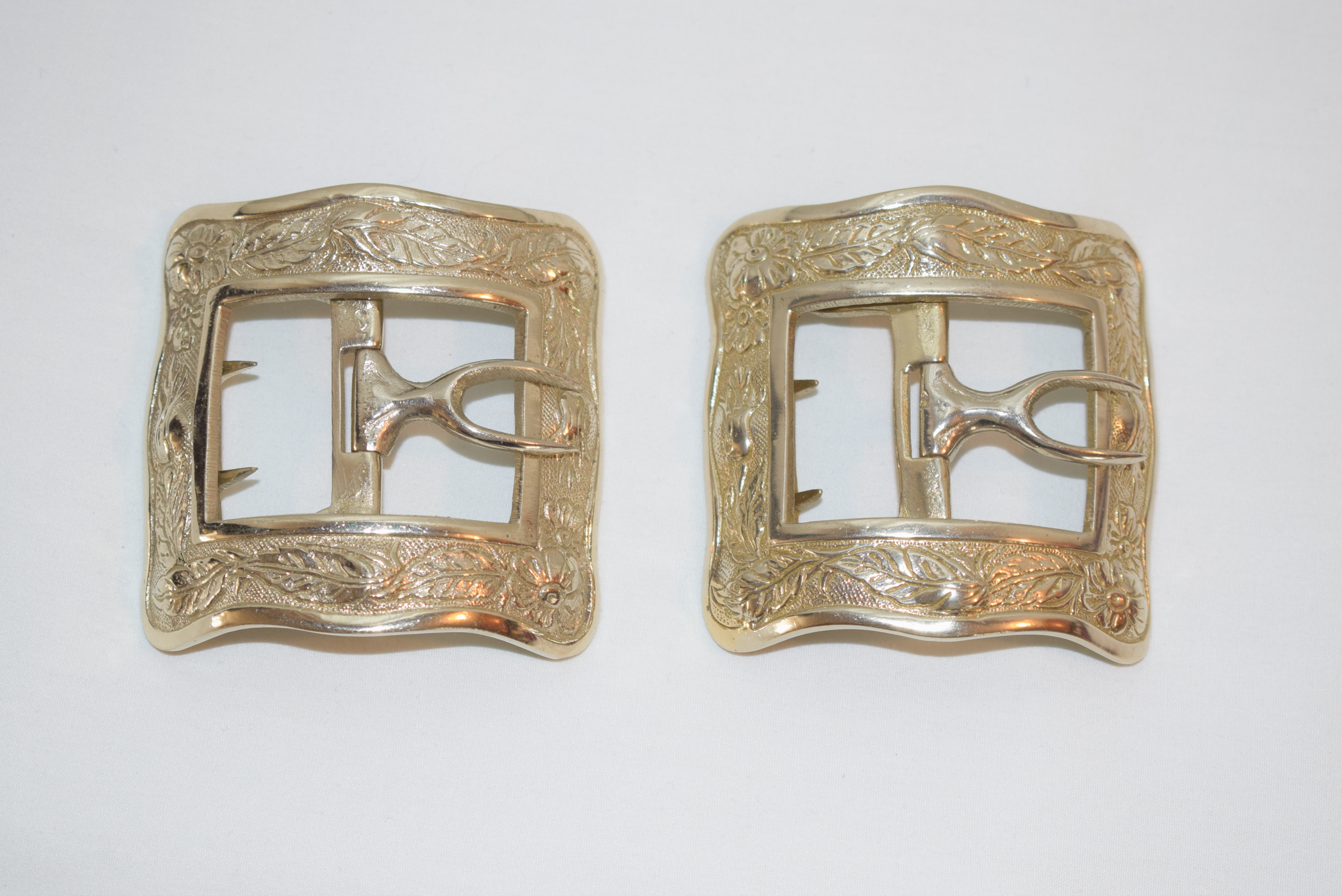Pair Brass Classic Boot Buckles