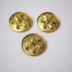 HRSC Exclusive Golden Snowflake Buttons with Clear Crystal Accent