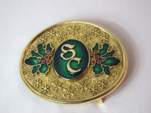 HRSC Exclusive Brass Green Snowflake Buckle For 4 Inch Belt