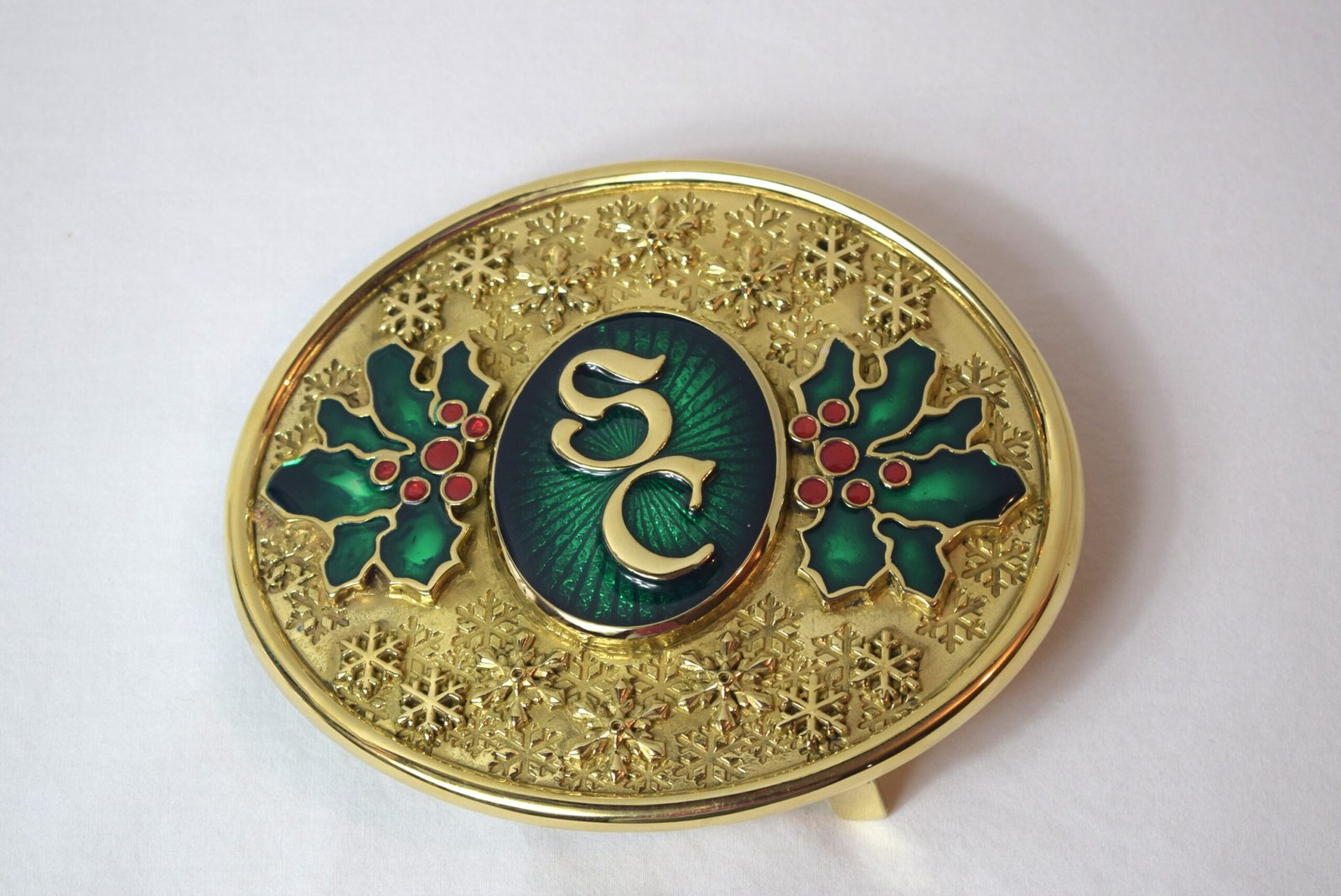 HRSC Exclusive Brass Green Snowflake Buckle For 4 Inch Belt